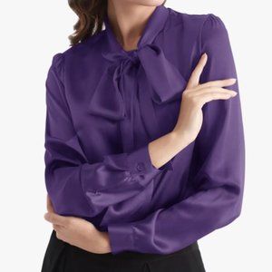 Bow-tie Neck Silk Blouse - Lily Silk